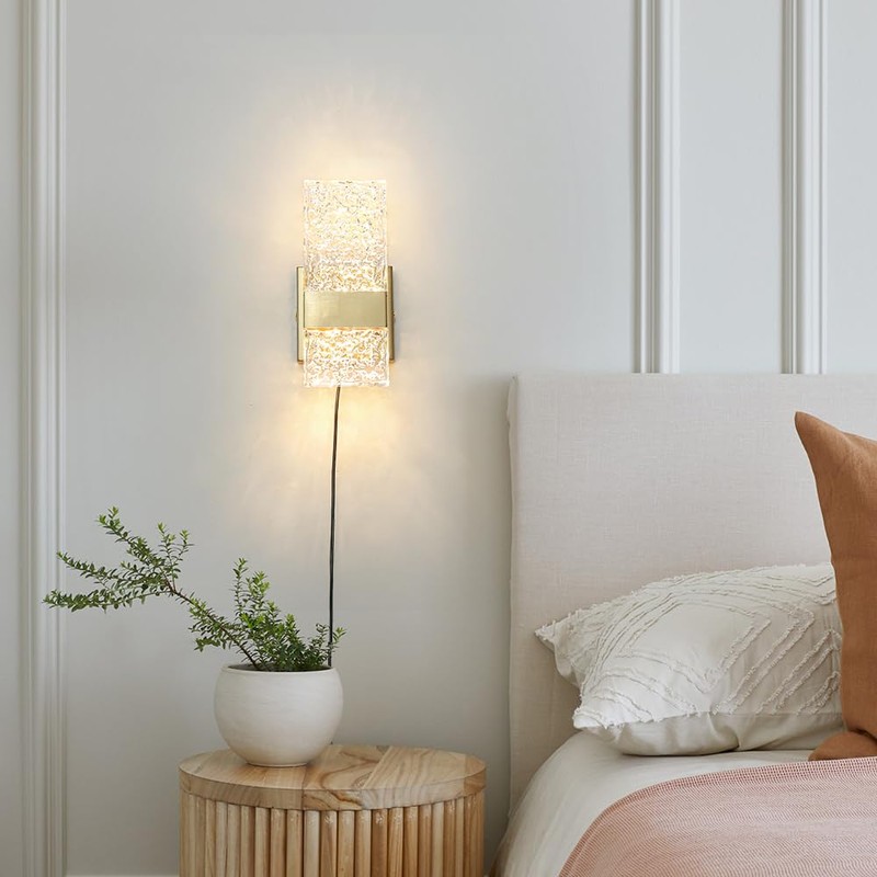 Plug in Wall Sconce Set of 2 - Small Gold