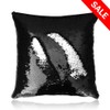 San Tungus 14"x14" Black and Silver Mermaid Throw Pillow,Two-Color Reversible