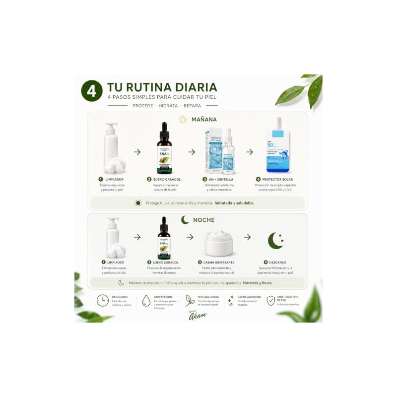 AKAM Suero Baba de Caracol 30ml - Serum Facial Vitamina