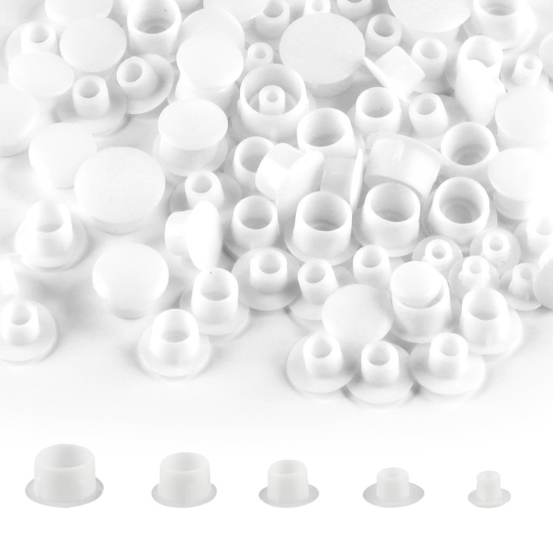 LOGJAM 300 Pcs 5 Size Plastic Hole Plugs Cover, 1/5"