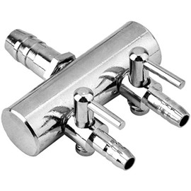 Aquarium Air Distributor Air Flow Regulator Check Valve Aquarium Air Control Valve Stainless Steel Air Shut-off Valve Aquarium Air Pump Accessories for 4/8 mm Hose Air Pump (2 Way)