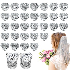 Chsukozic 30 Pcs Veil Weights Wedding Magnetic Rhinestone, Dress Weights for Wind Bridal Wedding Veil Weights Wedding Magnetic Diamonds for Outdoor Weddings Bridal Gift Dress Veil Accessories