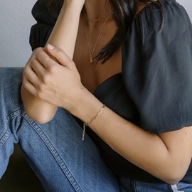 Honeycat Piper Chain Paperclip Bracelet in Gold, Rose Gold, or Silver | Minimalist, Delicate Jewelry (Gold)