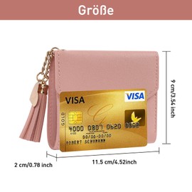 Small Women's Purse Made of Soft Leather, PU Leather Purse, Mini Short Women's Purse with Many Compartments and Coin Compartment - Soft Comfortable Smooth, pink, Minimalist