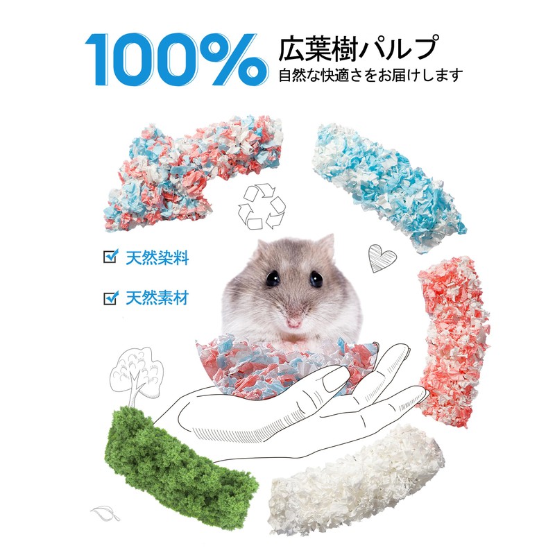 BUCATSTATE LYCX Hamster Flooring Paper, Dust Free, Compressed Packaging, Large