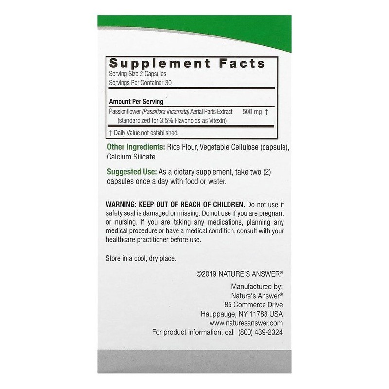 Passionflower, 250mg, 60 vegetable capsules / 시계꽃, 250mg, 베지캡슐 60정