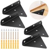 Pack of 4 Shelf Brackets Invisible Black 8 cm Triangle