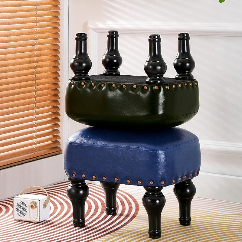 Cmishe Ottoman Leather Foot Rest with Thicker Foam Padded Seat,