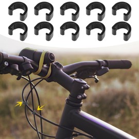 X AUTOHAUX Bicycle Thread Guide C Type Buckle Mountain Bike Cable Clamp Frame C Buckle Bike Brake Cable Clip Cable Fixing Guide Clamp Black for Road Bike 10pcs
