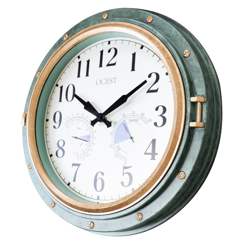 OCEST 16 Inch Indoor Outdoor Clock, Waterproof Wall Clock with