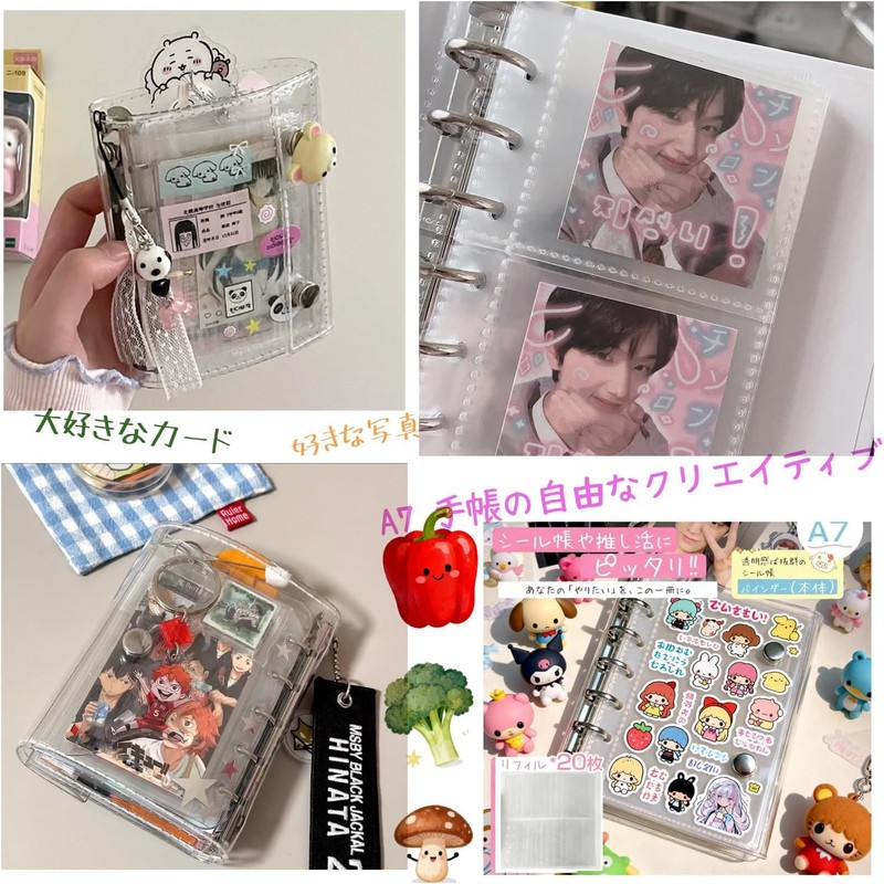 Seal Notebook, Transparent, A7, Girls, Boys, Removable Binder, Notebook, Clear