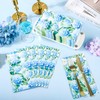 100 Pcs Hydrangea Floral Paper Guest Napkins Blue Flowers Napkin