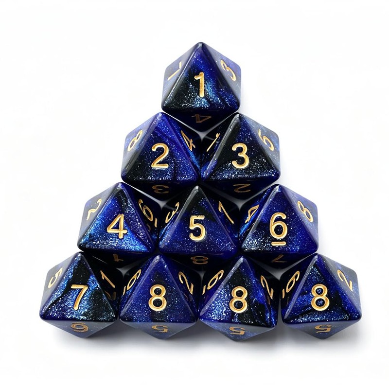 Yourandoll 10pcs Polyhedral Dice D8 Dice 8-Sided Dice for Table