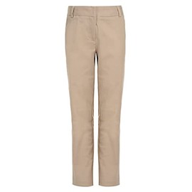 Nautica Big Girls' Uniform Straight Leg Stretch Twill Pants, Khaki, 14