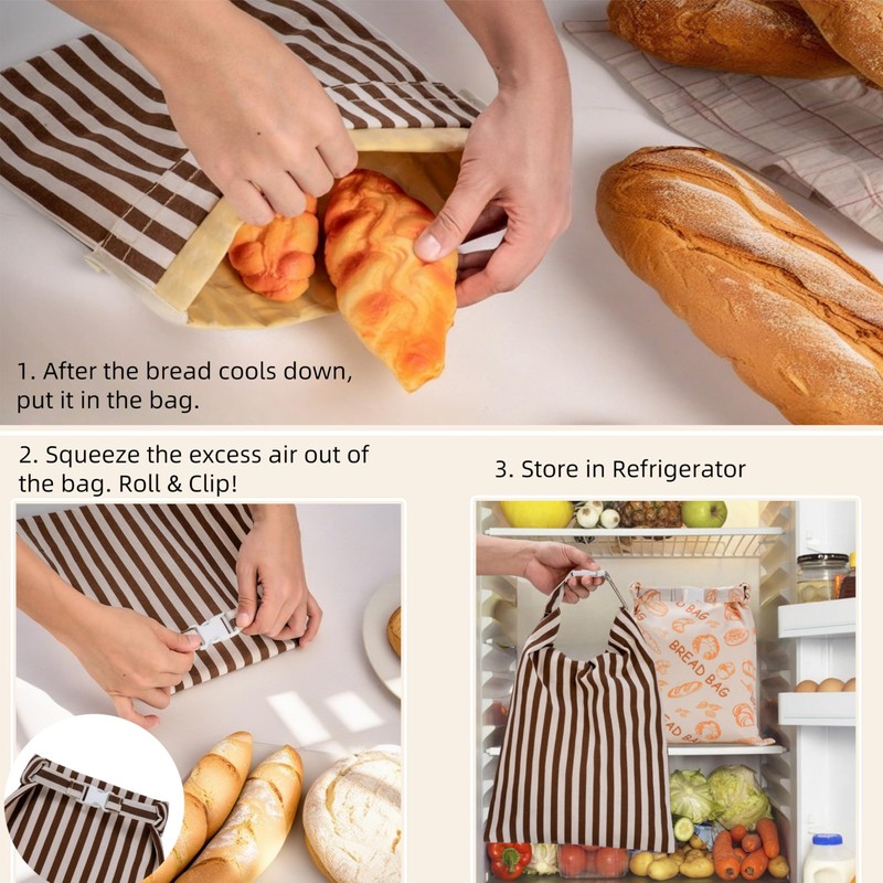 GDDAY Beeswax Bread Bags for Homemade Bread,Reusable Beeswax Bags for