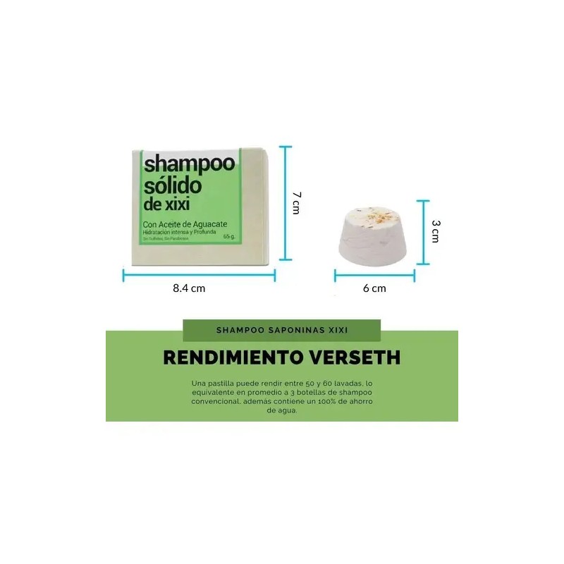 Shampoo Solido Verseth Xixi Con Aguacate Super Hidratante