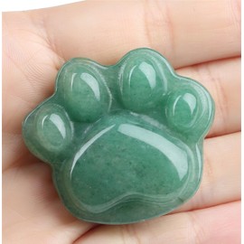 YATOJUZI YATOJUZI Green Aventurine 1.5" Worry Stones for Anxiety Crystals and Healing Stones Cat Paw Worry Stone Anxiety Relief Items Meditation Accessories Stress Relief Cat Gifts for Women Cat Lovers