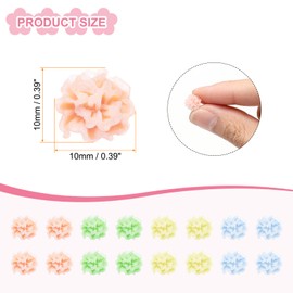 CoCud Mini Resin Flower, 0.39" Diameter, Miniature Tiny Luminous Flower Charm Dollhouse Multicolored - (Applications: for Nail Art, Fairy Garden Dollhouse DIY Crafts), 32-Pieces