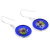 GlassOfVenice Murano Glass Millefiori Round Dangle Earrings - Silver