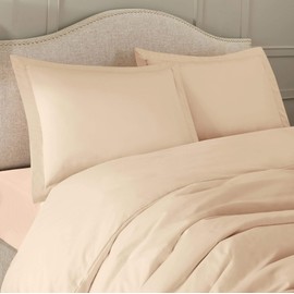 Roch Linen 4 Pc Cotton Sheet Set - Egyptian Cotton Sheet Set - Cotton Flat Sheet - Cotton Fitted Sheet - Cotton Pillowcase - Ultra Soft Luxurious Bedding Set -(Taupe/King)