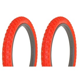 Lowrider Tire Set. 2 Tires. Two Tires Duro 18" x 2.125" Red/Red Side Wall HF-143G.