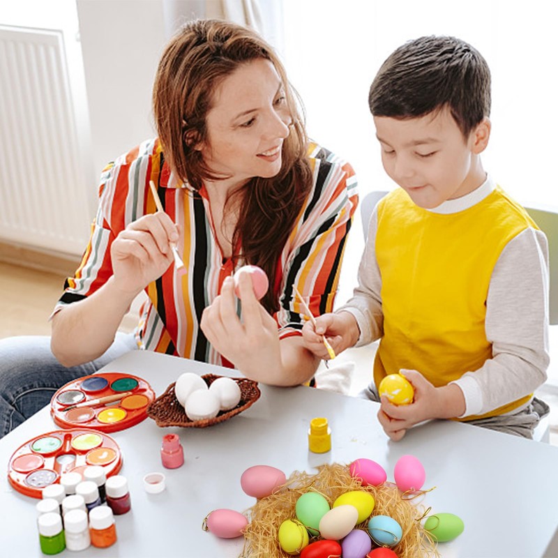 Pack of 24 Easter Eggs for Hanging, Beautiful Easter Decoration