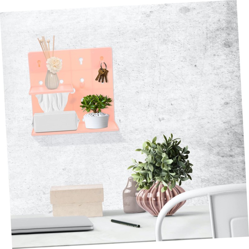 ULTECHNOVO Multi-Purpose Pegboard Wall Shelf Baskets Space Saving Living Room