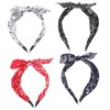 Healvian Elegant Bow Headband Set 4pcs Fashion Wide Bandana Hairband