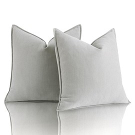 Anna's Whimsy Grey Pillow Covers 18x18 in Accent Neutral Pillow Covers Set of 2 Chenille Soft Throw Pillow Covers Decorative Throw Pillows for Couch Bed Farmhouse Living Room Home Pillow Case