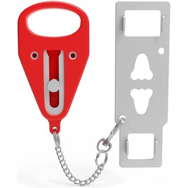 KUOGO Portable Door Lock for Home Security Travel Lockdown Locker Safety Locks for Additional Safety and Privacy Perfect for Traveling Apartment College Red