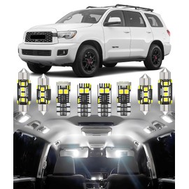 BMT xms Car Interior LED Light Replacement for Toyota Sequoia 2008-2021,6000K Super Bright Interior Light Bulbs Package, 19pcs