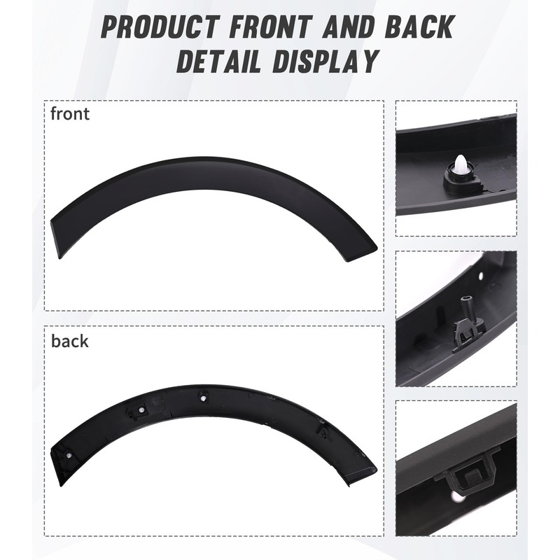 YUWUTF Front Right Door Fender Flare Molding Trim Compatible with
