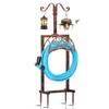Ouinis Garden Hose Holder Hanger Freestanding, Upgraded 4 Spikes Heavy