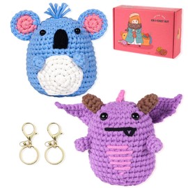 yhwsymgmho Crochet Kit for Beginners: Crochet Starter Kits with Step-by-Step Video Tutorials,Learn to Crochet Kits for Adults and Kids-DIY amigurumi Kit Keychain Animals Supplies(30%+ Easy Yarn)
