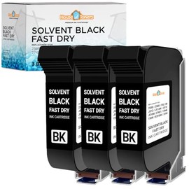 Remanufactured Solvent Black Fast Dry Ink Cartridge Compatible with HP 2588 2580 FOL13B JS12 JS10 2790T 1704K 150K B3F58B 2590 for Eco Industrial Commercial and Handheld Printer 3-Pack