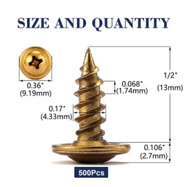 #8 x 1/2" Wood Screw 500Pcs Alloy Steel Standard Thread Truss Head Fast Self Tapping by SG TZH