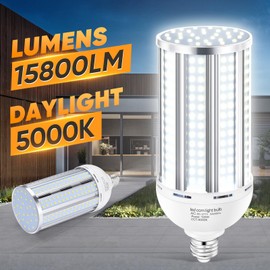 XYCN 3 Pack 120W Corn LED Light Bulb Fanless,5000K Daylight(1200 Watt Equivalent) E26/E39 Large Mogul Base LED Cob Lamp 15,800LM for Outdoor Indoor Garage Warehouse Factory Workshop Street Backyard