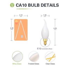 LUMILECT LED Candelabra Bulb 25W Equivalent E12 LED Bulb Dimmable 2700K Soft Warm White, Chandelier Light Bulbs, 2W 200LM Flame Tip CA10 Candle Light Bulbs, 3 Pack