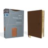 NIV, Thinline Bible, Compact, Leathersoft, Brown, Red Letter, Comfort Print