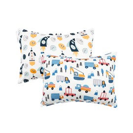 ALVABABY Toddler Pillowcases Stretchy Soft Kids Pillow Cover 2 Pack Fit 13"x 18" or 12"x16" Envelope for Girl Boy Sleepy Travel 2TPE22-CA