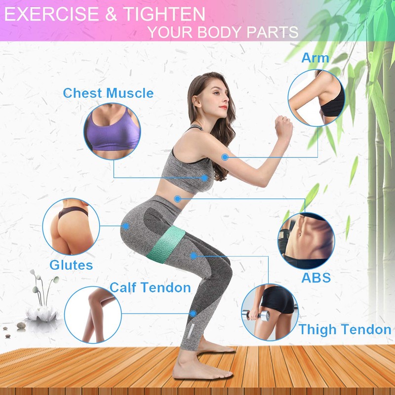 Resistance Bands Non-Slip Fabric Booty Bands, 3 Strengths Level Optional