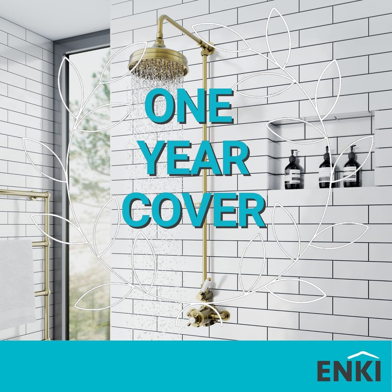 ENKI, R08, 200mm Traditional Fixed Large Shower Head Antique Brass,