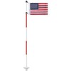 Golf Flagstick 6ft, Double-Side American Flag for Putting Green, Portable