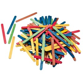 Folia 2292 Wood Sticks (Pack of 500) 114 x 10 x 2 mm, Colourful