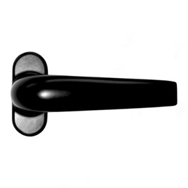 Sivenci Aluminium Door Handle Set | Rosette Handle | Oval Sign | With Bezel | 8 mm Square | Ambidextrous Reversible Crank | Painted Black