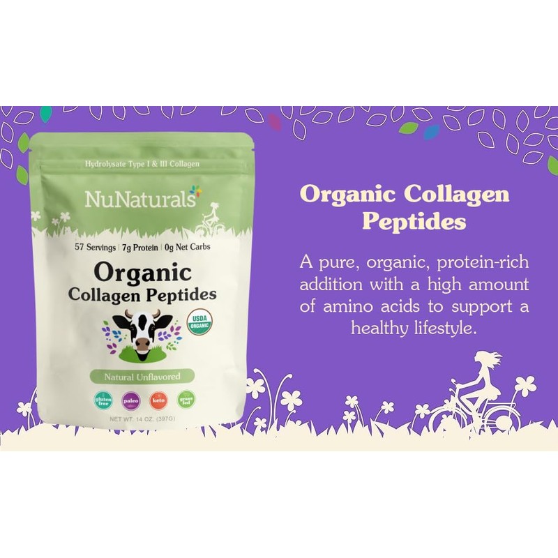 Nunaturals Organic Collagen Peptides, 14 oz