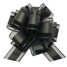 sxvblly 6 PCS Large Pull Bows 6 Inch Black Bows for Gift Wrapping Wedding Basket Birthday Party Gift Boxes and Flower Decorations