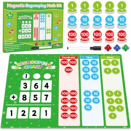 Magnetic Regrouping Math Base Ten Place Value, 2024 New Upgraded Addition & Subtraction Math Manipulatives Dry Erase Whiteboard for Kids 1st 2nd 3rd Grade, Math Games Homeschool Classroom Must Haves