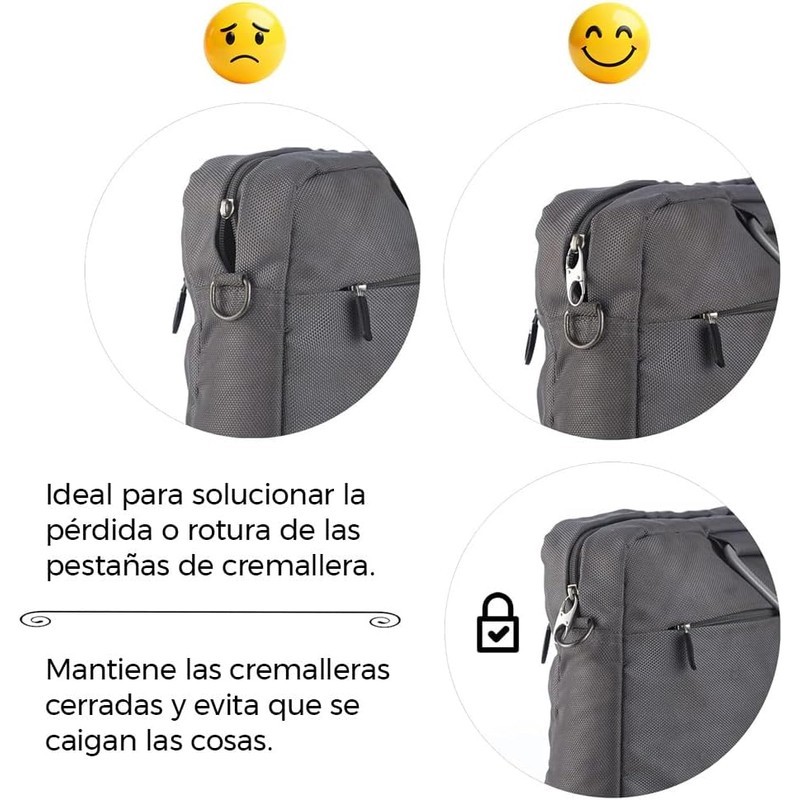 8 Clips de Cierre Doble con Resorte, mosquetón de Antirrobo
