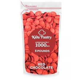 Kidu Pantry Melting Chocolate Wafers Bulk In Resealable Bag (Red, 5 Pound)